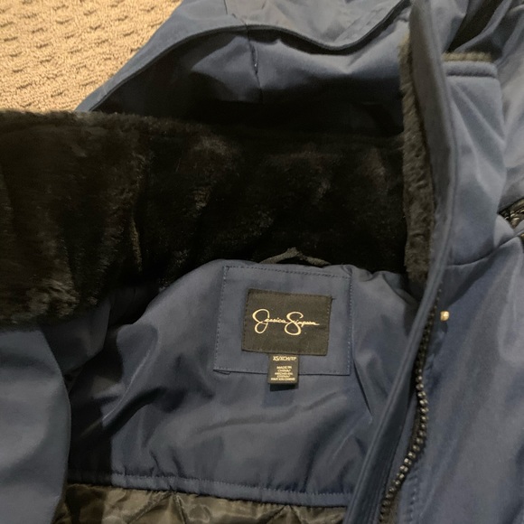 Jessica Simpson Navy Winter Coat with Gold Buttons - Picture 3 of 4